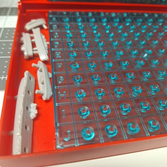 1970s Battleship Replacement Pieces Red Boats Pegs Travel Aircraft Carrier - Picture 3 of 7